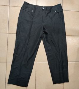Kasper Linen Blend Black Pant